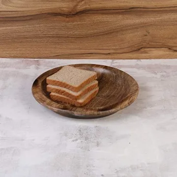Handmade Mango Wood Salad Plate for Elegant Serving