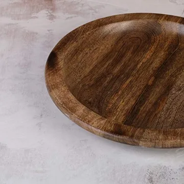 Handmade Mango Wood Salad Plate for Elegant Serving