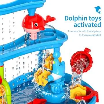 Lucky Doug Kids Sand Water Table for Toddlers, 3-Tier Sand and Water Play Table Toys for Toddlers Ki...
