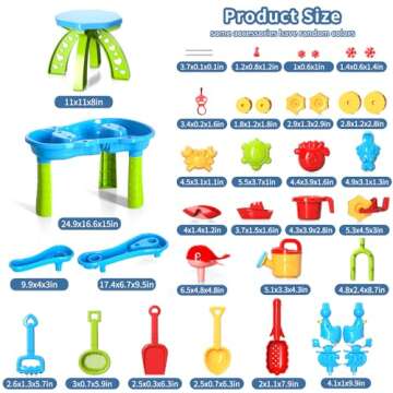 Lucky Doug Kids Sand Water Table for Toddlers, 3-Tier Sand and Water Play Table Toys for Toddlers Kids, Kids Beach Toys Play Table Outdoor Toys