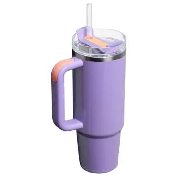 Stanley Quencher H2.0 Tumbler with Handle and Straw 30 oz | Flowstate 3-Position Lid | Cup Holder Compatible for Travel | Insulated Stainless Steel Cup | BPA-Free | Periwinkle Shimmer
