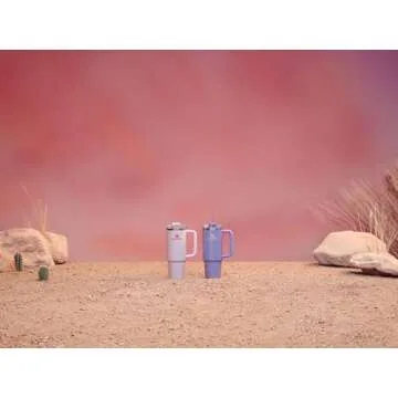 Stanley Quencher H2.0 Tumbler with Handle and Straw 30 oz | Flowstate 3-Position Lid | Cup Holder Compatible for Travel | Insulated Stainless Steel Cup | BPA-Free | Periwinkle Shimmer