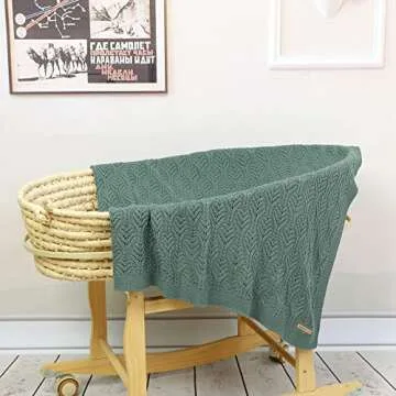 Opewod Baby Blanket 100% Cotton Knit for Newborns