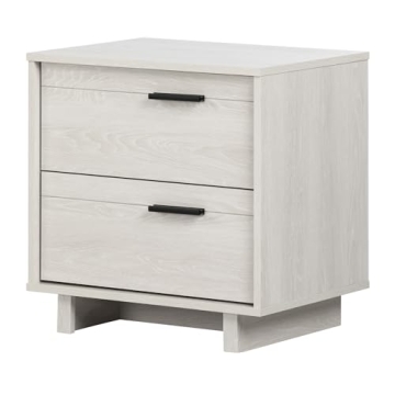 South Shore Fynn 2-Drawer Nightstand - Modern Winter Oak Elegance