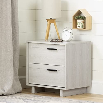 Modern Winter Oak 2-Drawer Nightstand by South Shore