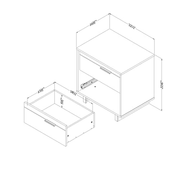 Modern Winter Oak 2-Drawer Nightstand by South Shore