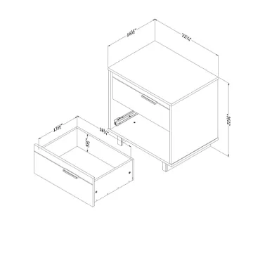 Modern Winter Oak 2-Drawer Nightstand by South Shore