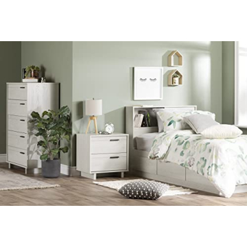 Modern Winter Oak 2-Drawer Nightstand by South Shore
