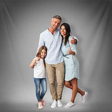 Julius Studio 6 ft. x 9 ft. Pure Gray Background Backdrop Screen, Superior 200GSM Higher Density Thi...