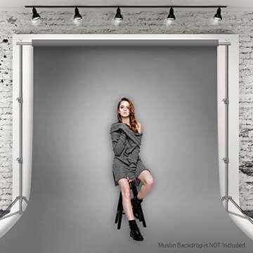 Julius Studio 6 ft. x 9 ft. Pure Gray Background Backdrop Screen, Superior 200GSM Higher Density Thicker Synthetic Fabric Material for Professional Studio, Family Events, Grey Video Shooting, JSAG105