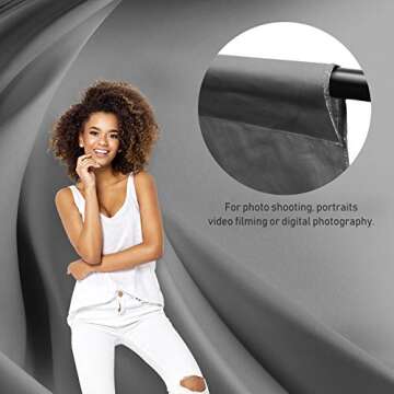 Julius Studio 6 ft. x 9 ft. Pure Gray Background Backdrop Screen, Superior 200GSM Higher Density Thicker Synthetic Fabric Material for Professional Studio, Family Events, Grey Video Shooting, JSAG105