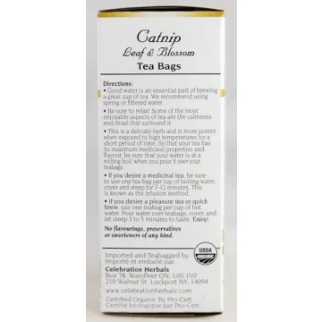 Celebration Herbals Organic Catnip Leaf Tea Bags 24 Count