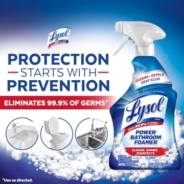 Lysol Power Foaming Cleaning Spray for Bathrooms Clean Shine