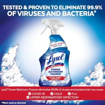 Lysol Power Foaming Cleaning Spray for Bathrooms Clean Shine