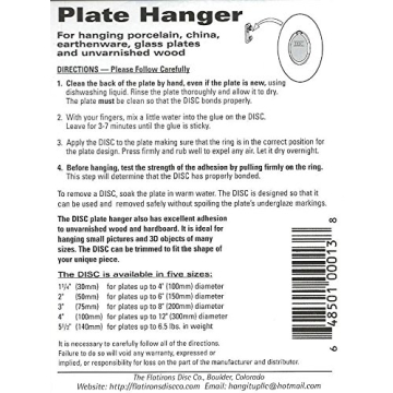 Invisible Adhesive Disc Plate Hangers Set - Holds Securely