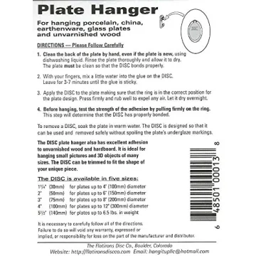 Invisible Adhesive Disc Plate Hangers Set - Holds Securely