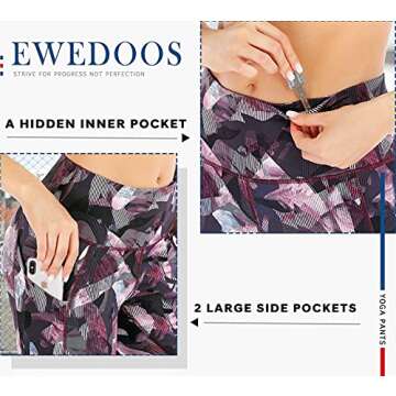 Ewedoos Leggings with Pockets for Women Yoga Pants Women High Waisted Leggings for Women Tummy Control Athletic Leggings