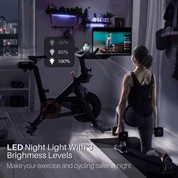 COOLWUFAN Fan for Bike, 3 Speeds Rotatable Battery Powered Exercise Bike Fan with LED Lights of 3 Setting, USB Portable Fan for Bike, Accessories for Bicycle