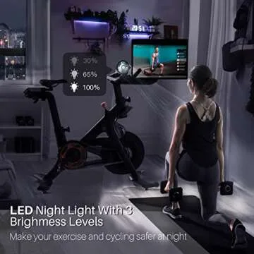 COOLWUFAN Fan for Bike, 3 Speeds Rotatable Battery Powered Exercise Bike Fan with LED Lights of 3 Setting, USB Portable Fan for Bike, Accessories for Bicycle