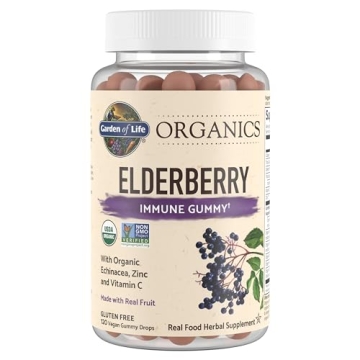 Garden of Life Organics Elderberry Gummies - Immune Support, Vegan, 120 Gummies