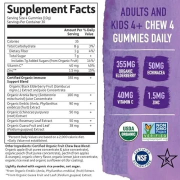 Garden of Life Organic Elderberry Gummies for Immunity Support
