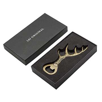 LSJ ORIGINAL Zinc Alloy Deer Antler Bottle Opener for Home, Kitchen, Bar & Gifts