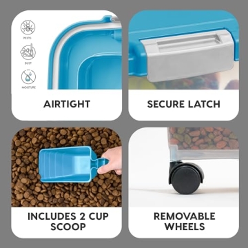 IRIS USA Airtight Dog Food Storage Combo with Wheels