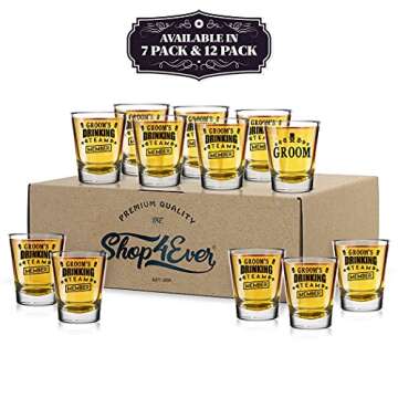 shop4ever Groom and Groom's Drinking Team Member Glass Shot Glasses Wedding Bachelor Party Shot Glas...