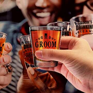 Groom Shot Glass Set for Weddings and Bachelor Parties 12 Pack