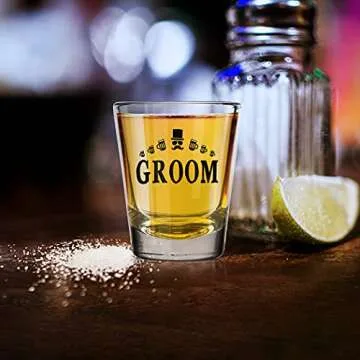 Groom Shot Glass Set for Weddings and Bachelor Parties 12 Pack