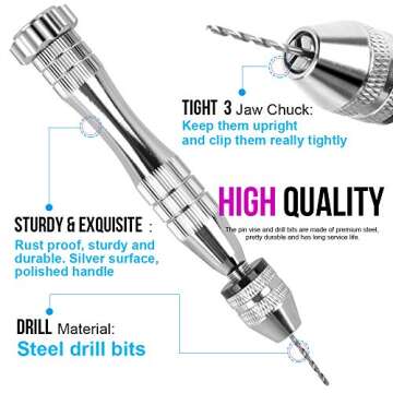 LEOBRO Hand Drill with 10 Drill Bits for Crafting