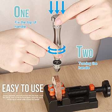 LEOBRO Hand Drill with 10 Drill Bits for Crafting