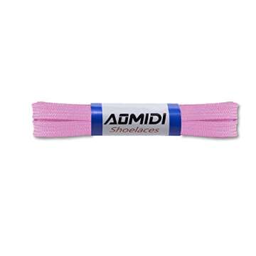 AOMIDI Flat Shoelaces Wide Shoes Lace 2 Pairs Wide Shoelaces Hollow Thick Flat Shoe Laces for Sneakers and Shoes (45" inches (114 cm), Light Pink)