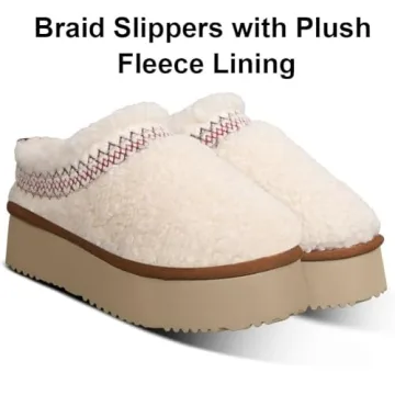 NATRAKI Women's Cozy Platform Slippers for Casual Style