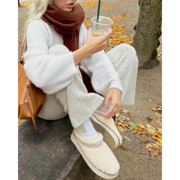 NATRAKI Women's Cozy Platform Slippers for Casual Style