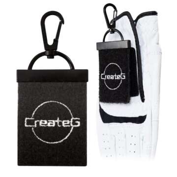CreateG Golf Glove Holder 2 PC - Not to The Pocket, But to The Waist - Both Sides Velcro Loop Holder...