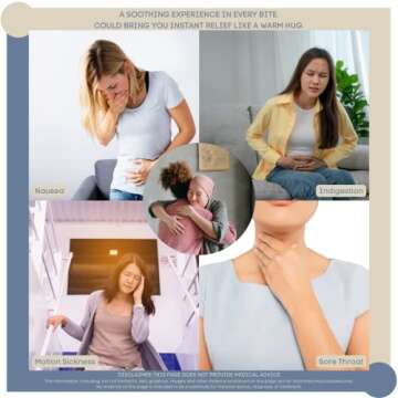 Gin Gins Ginger Chews Variety Pack of 6 Bundle - Nausea Relief and Digestive Aid