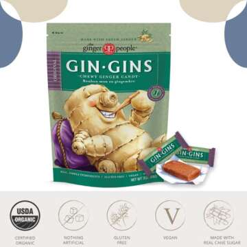 Gin Gins Ginger Chews Variety Pack - 6 Flavors for Nausea