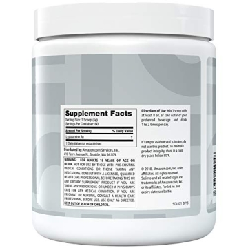Solimo Glutamine Powder - Unflavored, 5G L-Glutamine - 60 Servings