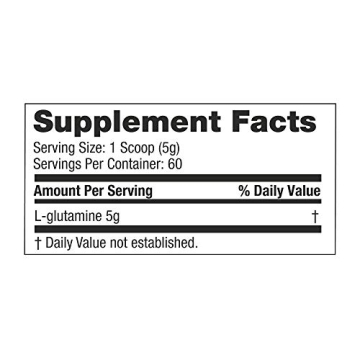 Solimo Glutamine Powder - Unflavored, 5G L-Glutamine - 60 Servings