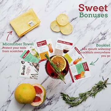 Elite Mixology Bartender Kit Boston Cocktail Shaker Set by Barillio: Drink Mixer Set with Bar Tools, Bamboo Stand Boston Shaker Mojito Muddler Mixing Spoon Jigger Recipes Booklet