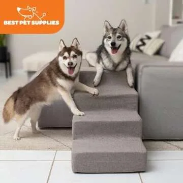 Best Pet Supplies Dog Stairs for Small Dogs & Cats, Foam Pet Steps Portable Ramp for Couch Sofa and ...