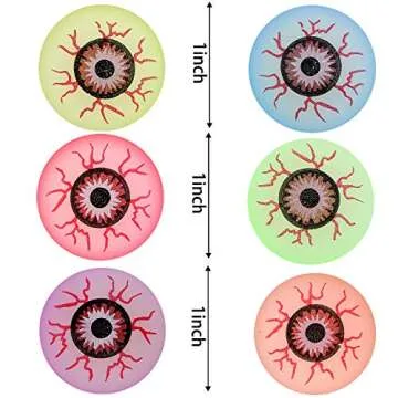 Elcoho 24 Glow in The Dark Bouncing Eyeballs for Halloween