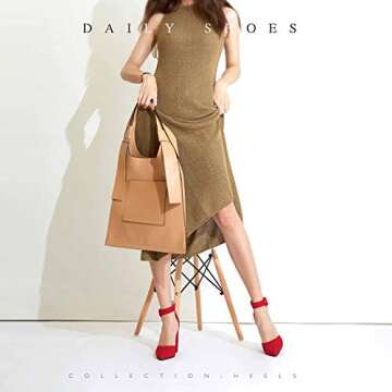 DailyShoes Daily Heels Ankle Strap Women's Chunk High Heel Buckled Ankle Strap Closed Pointed-Toe D'Orsay Sandal Adjustable Sandals Hot Spring Fashion Women Strap Pointy Shoes Philz-03 Red Sv 9