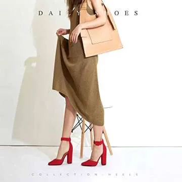 DailyShoes Daily Heels Ankle Strap Women's Chunk High Heel Buckled Ankle Strap Closed Pointed-Toe D'Orsay Sandal Adjustable Sandals Hot Spring Fashion Women Strap Pointy Shoes Philz-03 Red Sv 9