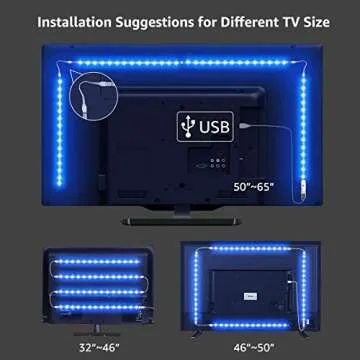 LE LED Strip Lights for TV,6.56Ft RGB Color Changing TV Backlights with Remote, Christmas Gifts for Men & Women, USB Powered Bias Lighting for 32-65 Inch TV, PC, Mirror, Home, Wall Decorations