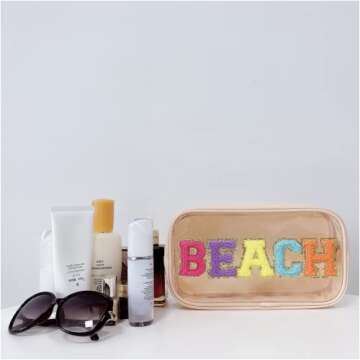 cqoogrlx Stylish Clear Makeup Letter Bag for Women