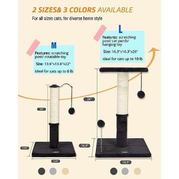 Happi N Pets 22" Cat Scratching Posts for Indoor Cats, Carpet Cat Scratch Post, Sisal Cat Scratcher,...