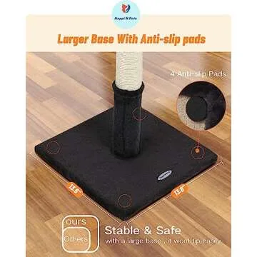 Happi N Pets 22" Cat Scratching Posts for Indoor Cats, Carpet Cat Scratch Post, Sisal Cat Scratcher, Cat Post with Rotatable Hanging Balls & Stable Base, Cat Scratchers for Kittens-Smoky Gray