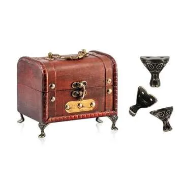Olldag 24pcs Antique Brass Box Legs, Hardware Jewelry Box Legs Feet, Corner Protector Decorative Jewelry Box Feet for Gift Box Wood Wooden Case Vintage (Bronze)